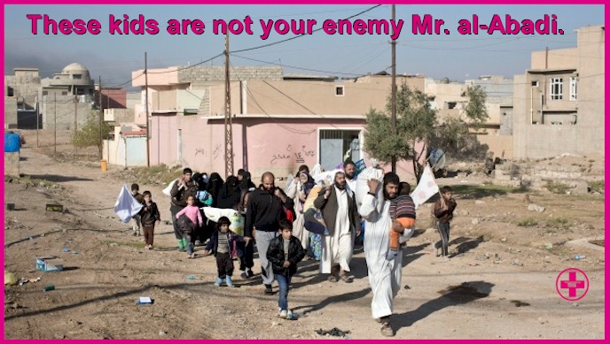 These children are not your enemy Mr. al-Abadi! Let them leave Mosul.