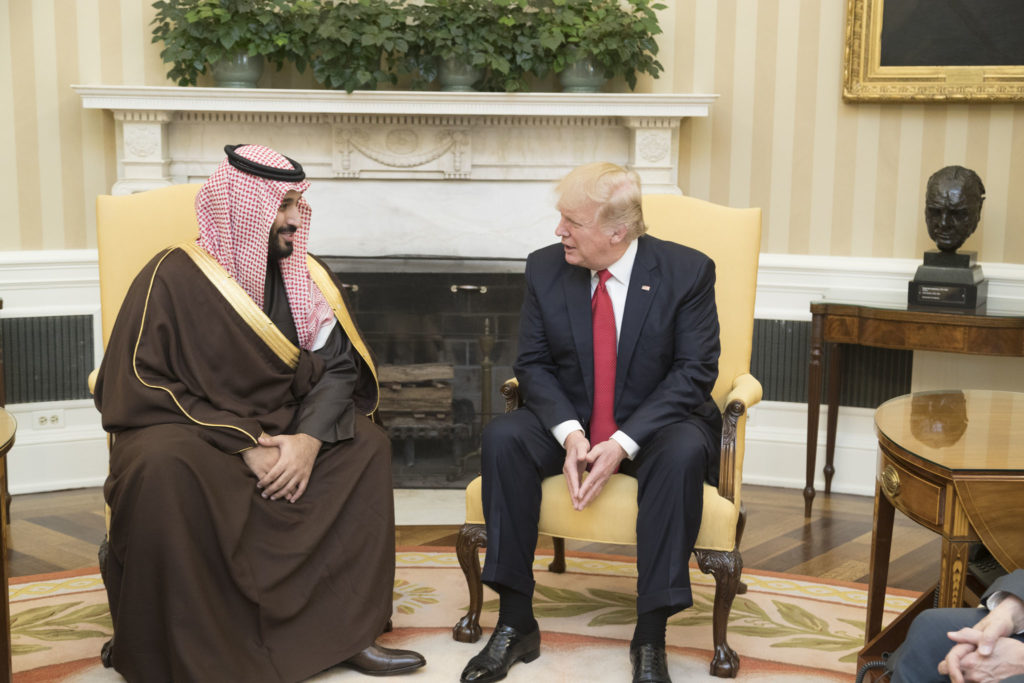 Donald Trump and Mohammad bin Salman Al Saud in the Oval Office, March 14 2017