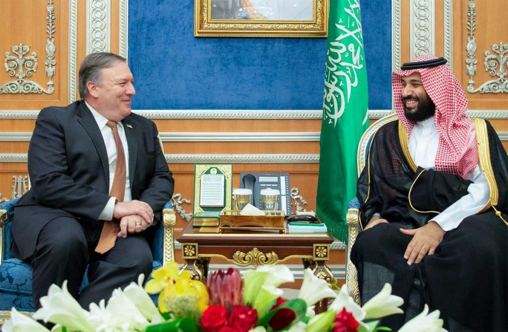 Saudi Arabia's Crown Prince Muhammad Bin Salman meets with US Secretary of State Mike Pompeo in Riyadh
