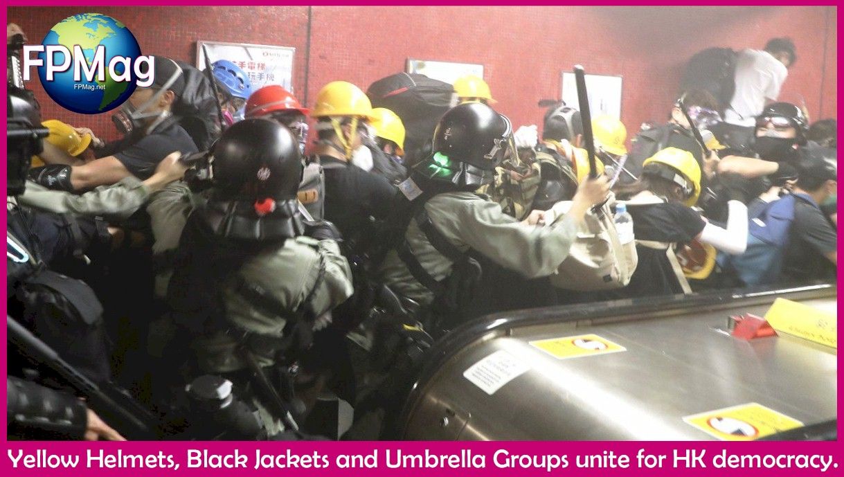 Yellow Helmets, Black Jackets and Umbrella Groups unite for HK democracy.
