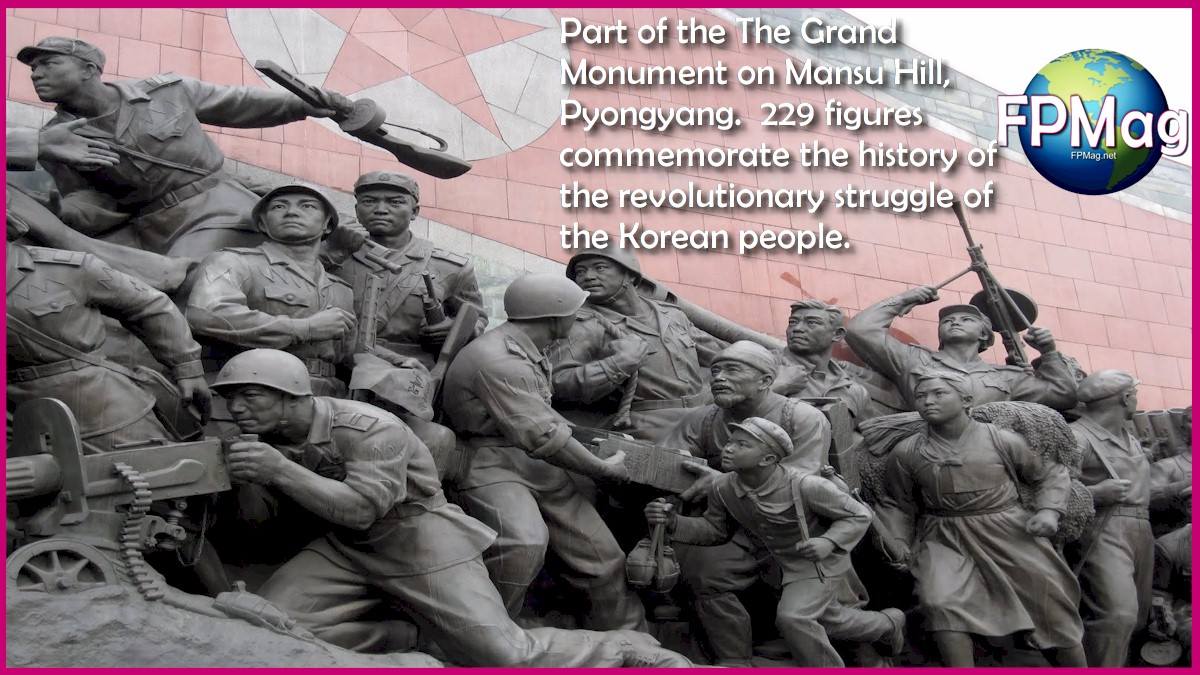 Part of the The Grand Monument on Mansu Hill, Pyongyang. 229 figures commemorate the history of the revolutionary struggle of the Korean people.