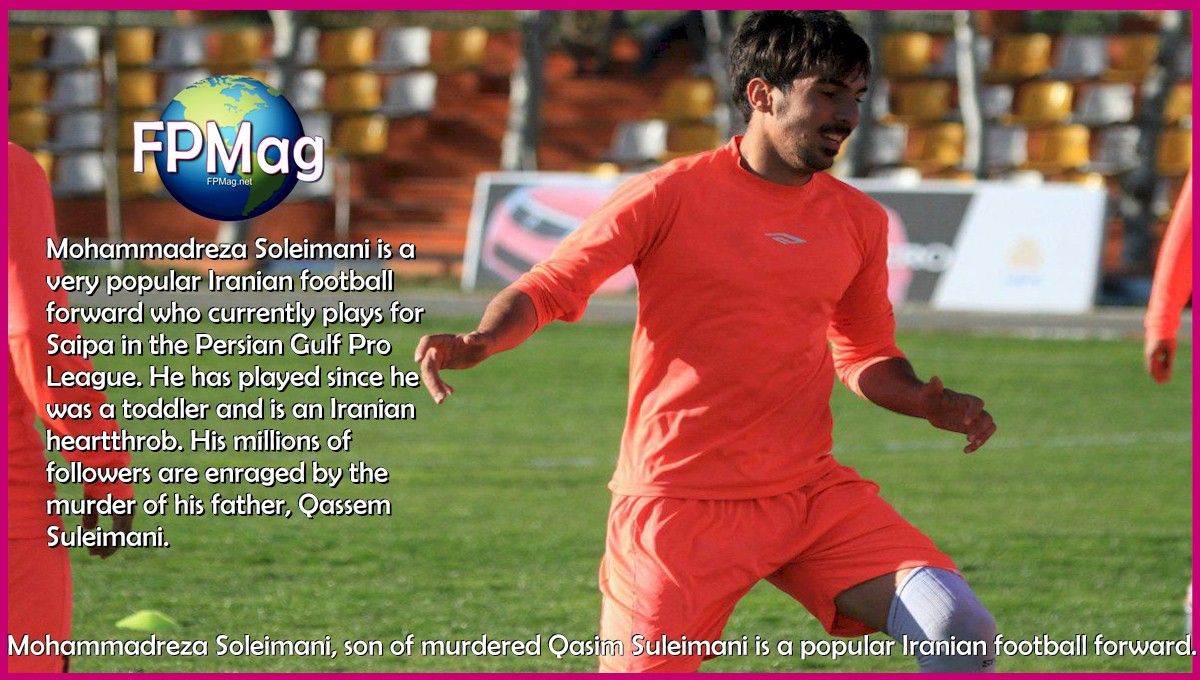 Mohammadreza Soleimani, son of murdered Qasim Suleimani is a popular Iranian football forward.