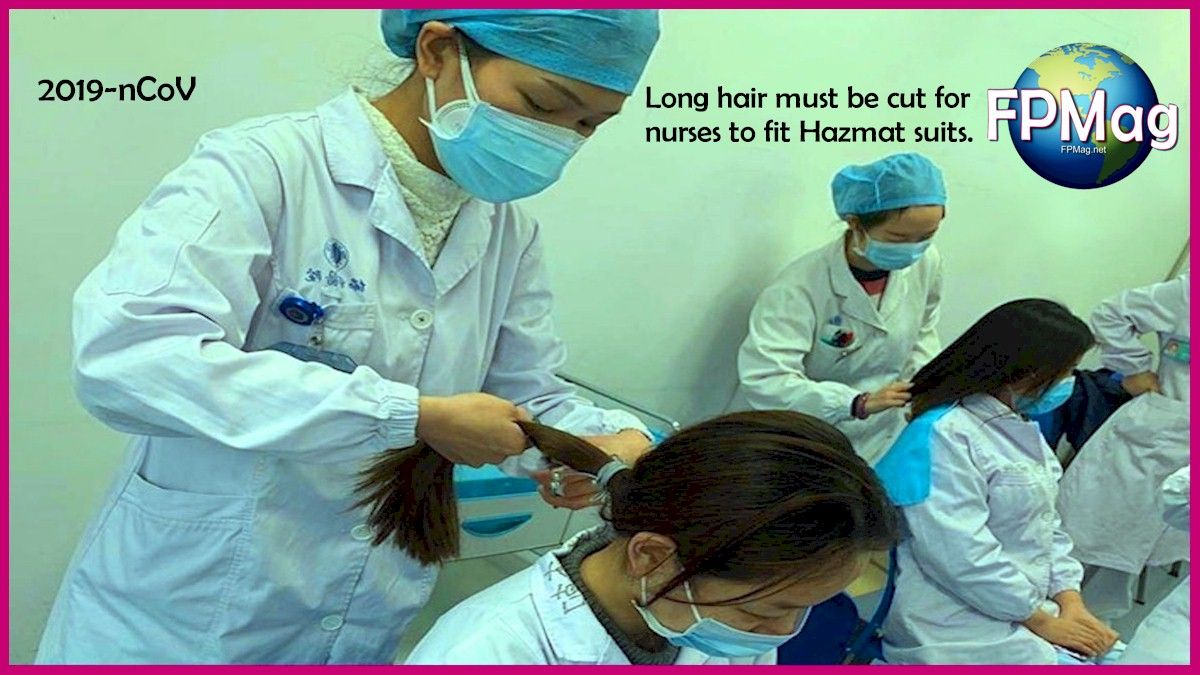 Nurses with long hair must lose their locks to fit hazmat suits. 