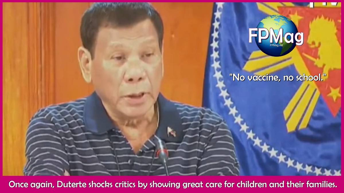 Once again Philippines President Duterte shocks critics by demonstrating intuitive love and care for children and their families with policy that is way ahead of the rest of the world.