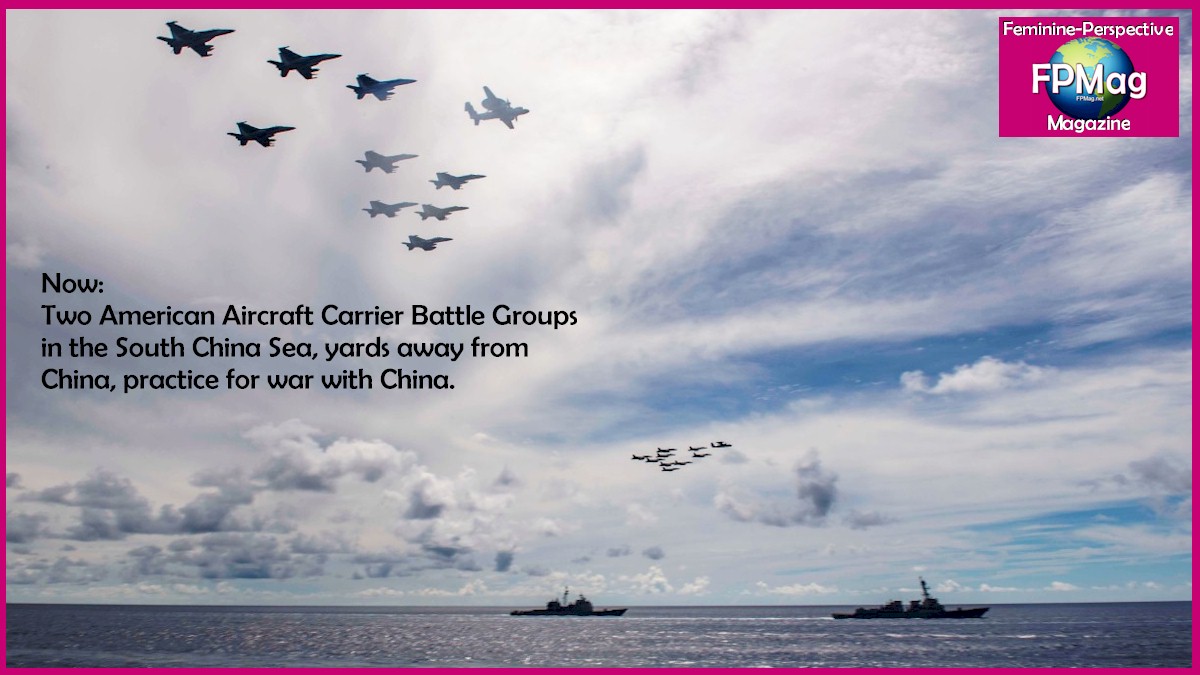 South China Sea (July 6, 2020) Aircraft from Carrier Air Wing 5 and Carrier Air Wing 17 fly in formation over the Nimitz Carrier Strike Force (CSF).