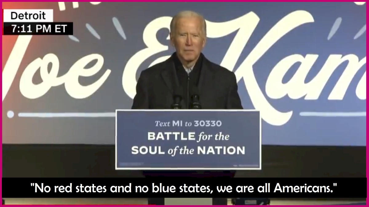 No red states and no blue states, we are all Americans.
