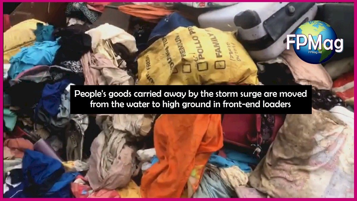 Evacuees return home to find goods washed away and homes gone.