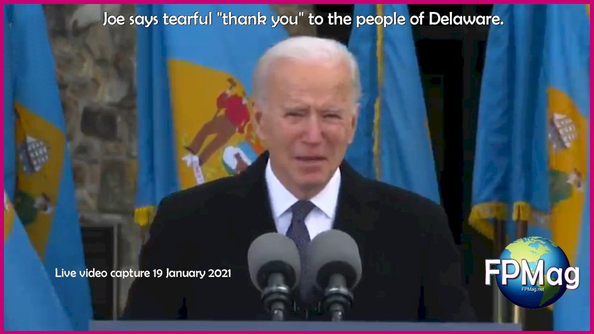 Live Video Capture from Joe Biden's farewell and thank you Delaware speech