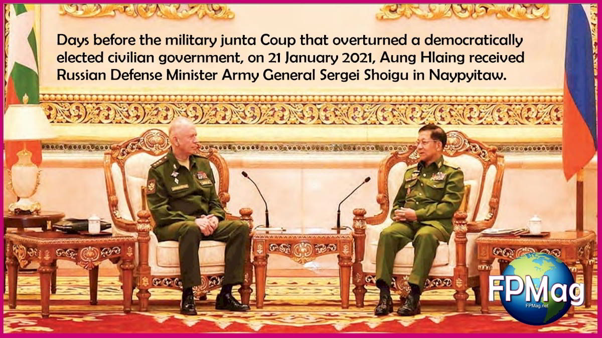  Aung Hlaing received Russian Defense Minister Army General Sergei Shoigu