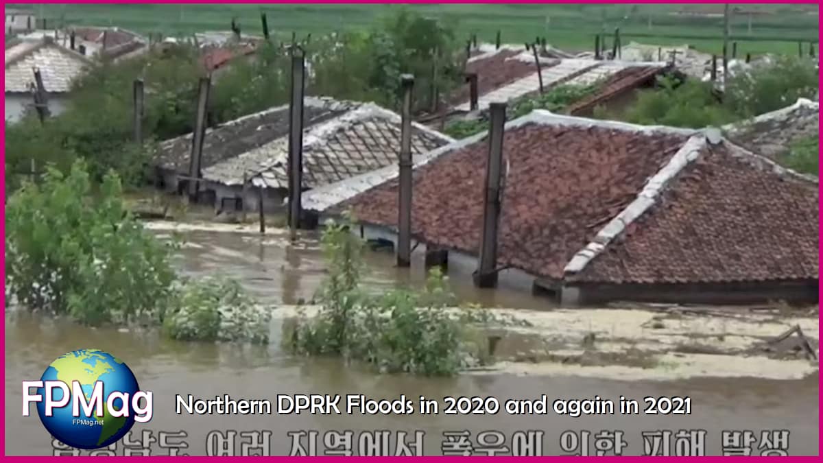 Destroyed homes in Flooding and food shortages