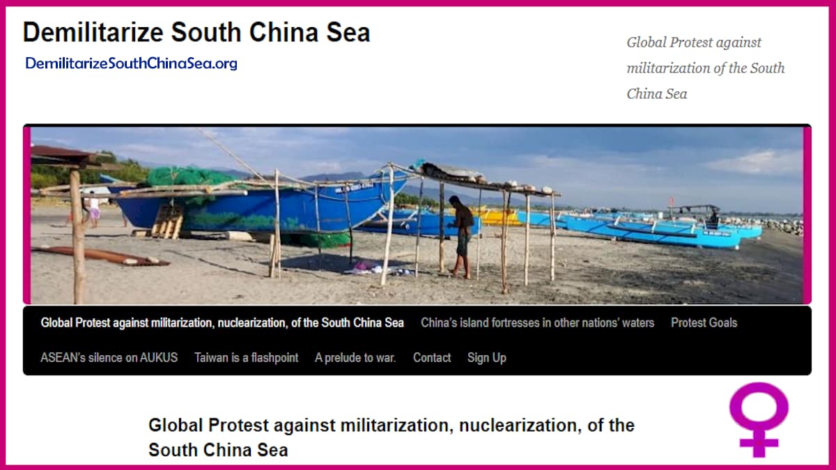 women lead call for demilitarization of the Asian Seas