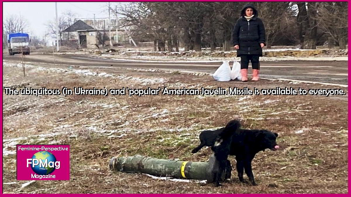 Dog urinates on Javelin missile tube in residential area.