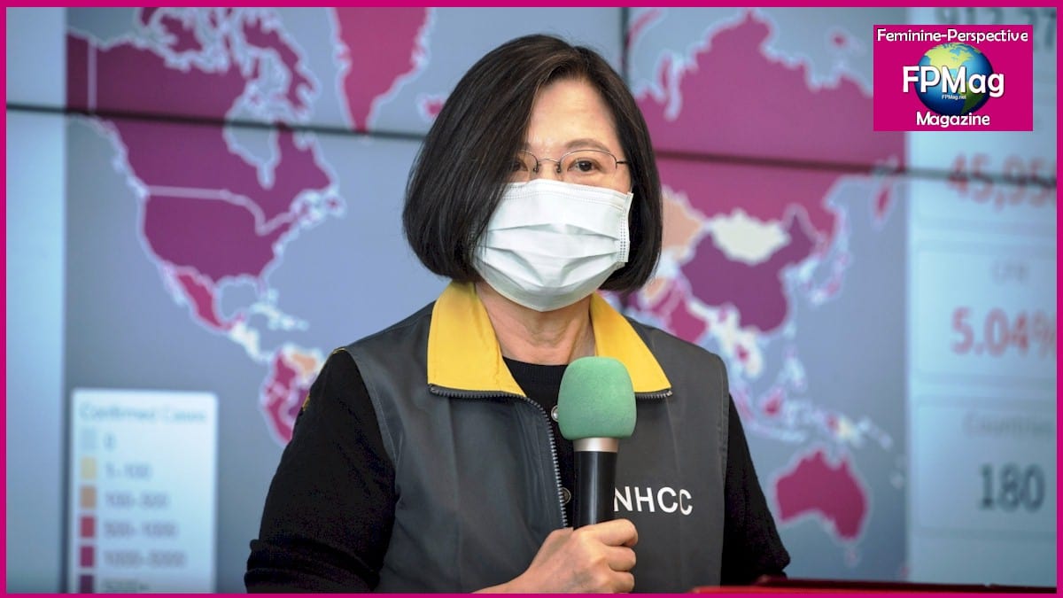President Tsai Ing-wen inspects the Central Epidemic Command Center on April 2, 2020.