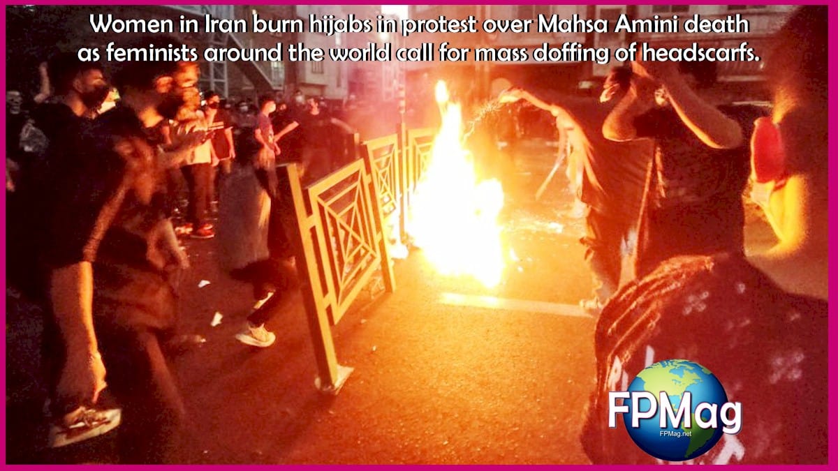 Women burn hijabs in protest